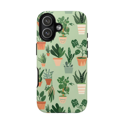 Plant Lover Phone Case | Cute Potted Plants Pattern | Botanical Aesthetic Tough Case