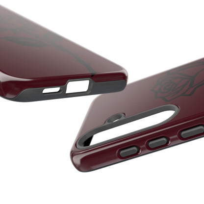 Black Rose Burgundy iPhone Case | Dark Aesthetic Shockproof Protective Cover