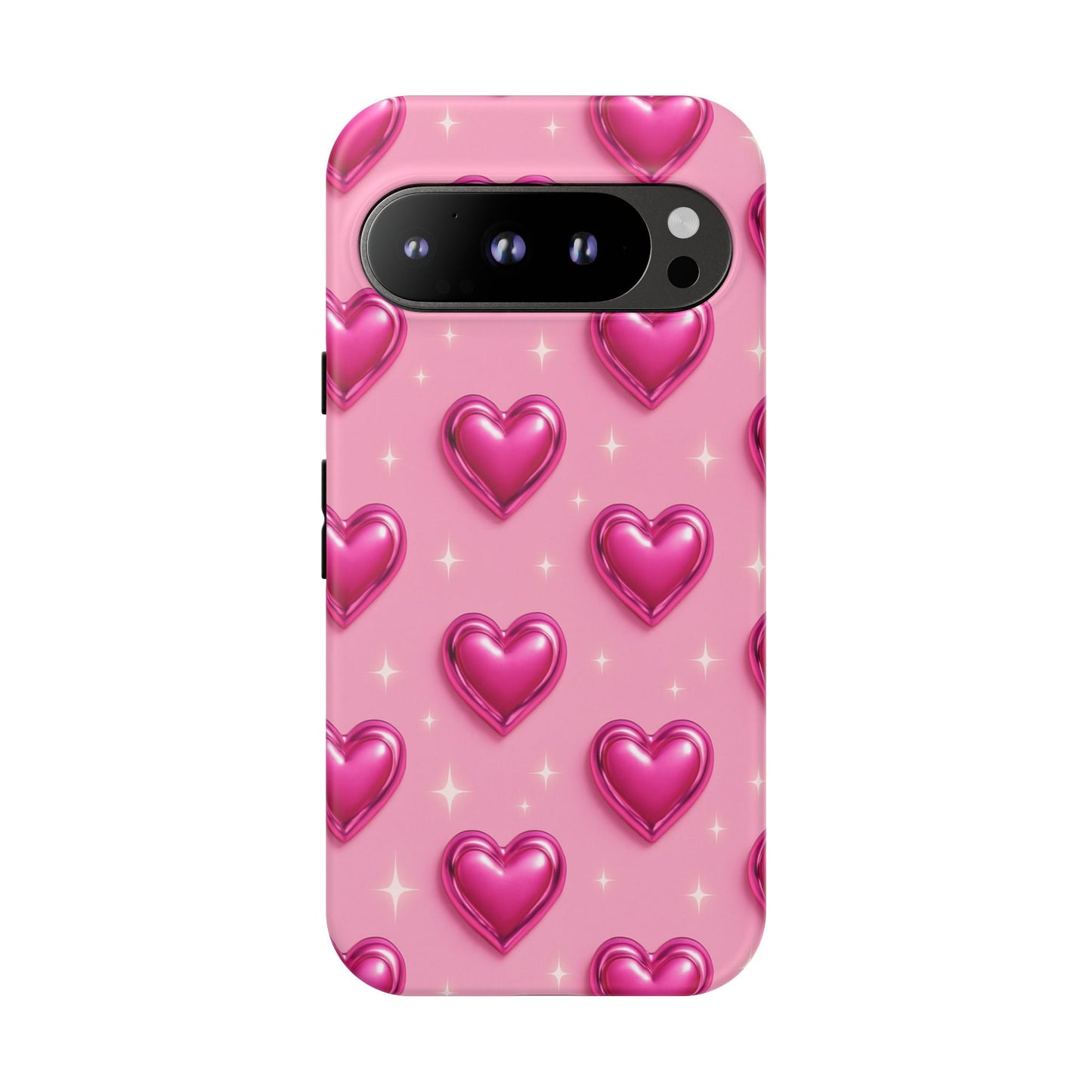 Pink Heart Pattern Phone Case | Tough Protective Case for Iphone, Samsung Galaxy and Pixel