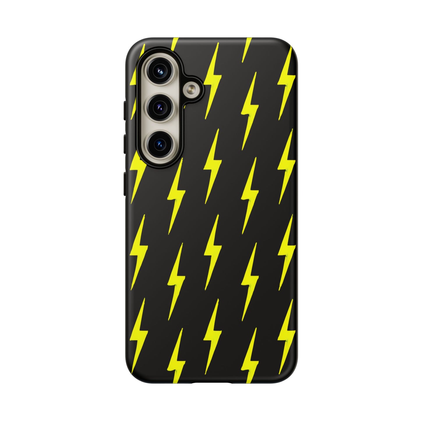 Yellow Lightning Bolt Tough Phone Case | Bold Electric Pattern Case for Iphone, Samsung Galaxy and Pixel