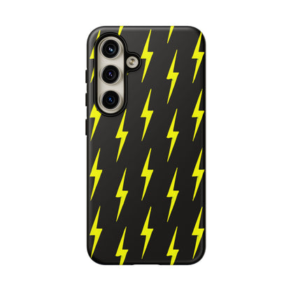 Yellow Lightning Bolt Tough Phone Case | Bold Electric Pattern Case for Iphone, Samsung Galaxy and Pixel