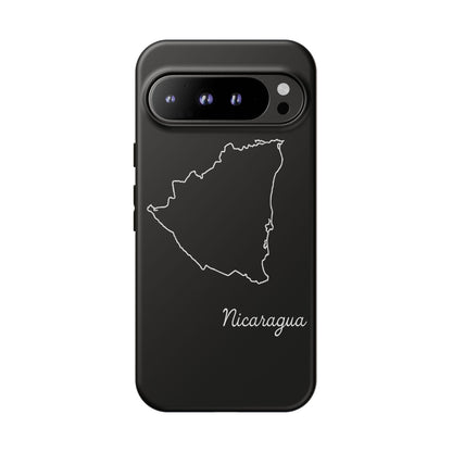 Nicaragua Outline Phone Case – Minimal Country Map Tough Case (iPhone, Samsung, Pixel)
