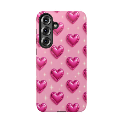 Pink Heart Pattern Phone Case | Tough Protective Case for Iphone, Samsung Galaxy and Pixel