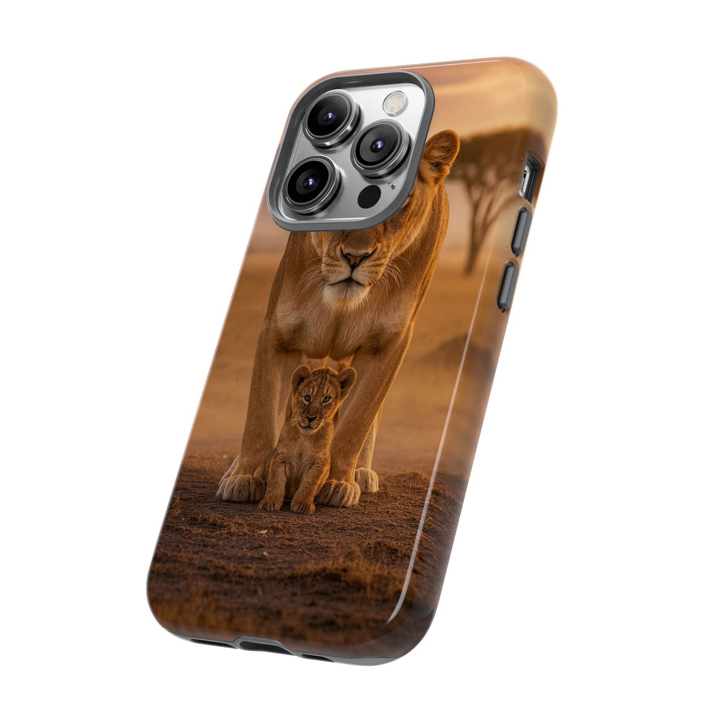 Lioness & Cub Phone Case | Safari Wildlife Tough Case for iPhone & Samsung