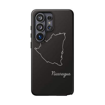 Nicaragua Outline Phone Case – Minimal Country Map Tough Case (iPhone, Samsung, Pixel)