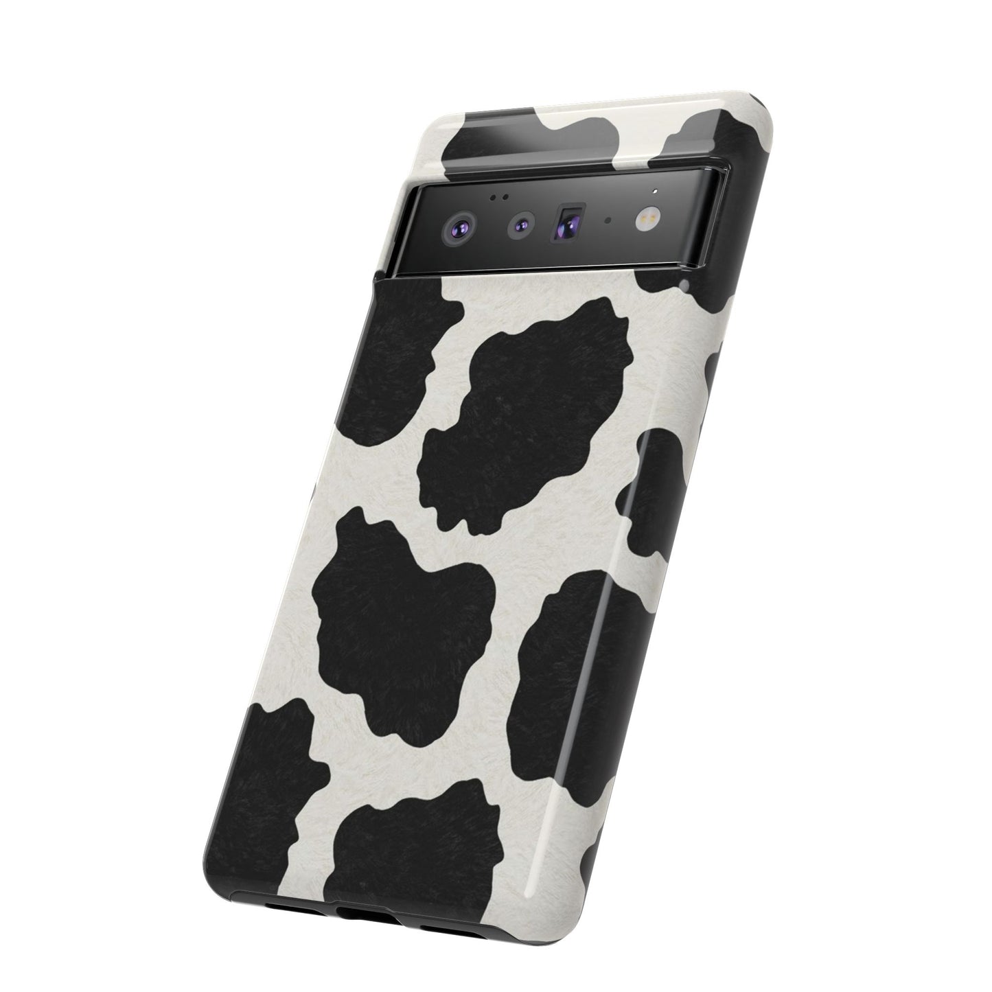 Black & White Cow Print Phone Case | Western Aesthetic iPhone & Samsung Tough Case