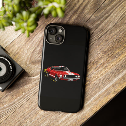 Red Muscle Car Phone Case – Classic Car Racing Tough Protective Case