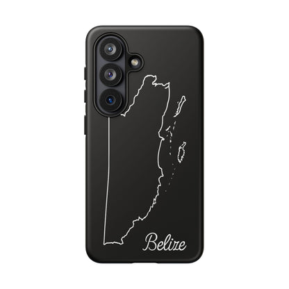 Belize Outline Phone Case – Minimal Country Map Tough Case (iPhone, Samsung, Pixel)
