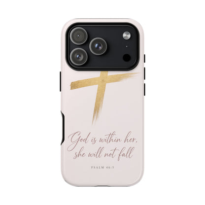Psalm 46:5 God Is Within Her Christian Cross Phone Case Faith Gift