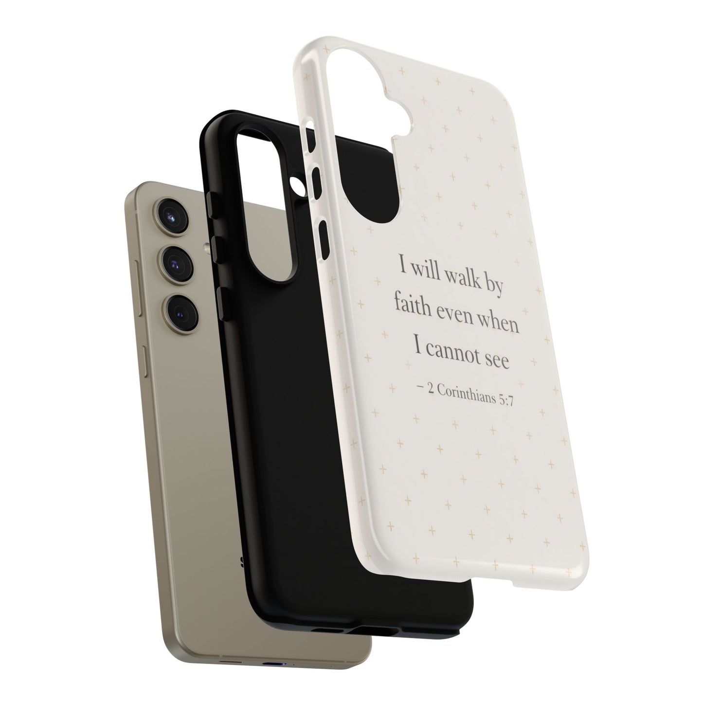 Walk by Faith Phone Case 2 Corinthians 5:7 Christian Bible Cover