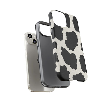 Black & White Cow Print Phone Case | Aesthetic Tough Protective Case