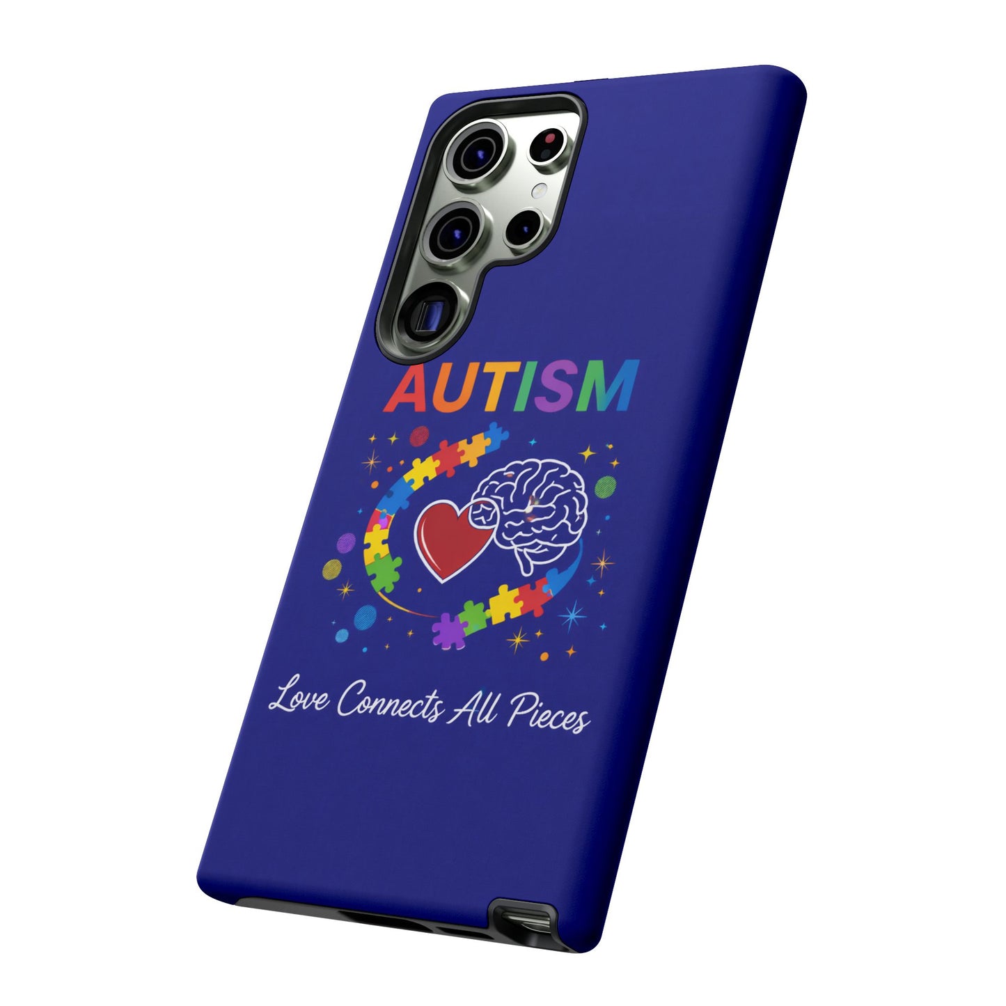 Autism Awareness Tough Case – "Love Connects All Pieces" Phone Case for Iphone, Samsung Galaxy and Pixel