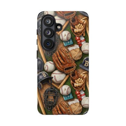 Baseball Gear Collage Phone Case – Vintage Baseball Equipment Sports Tough Case
