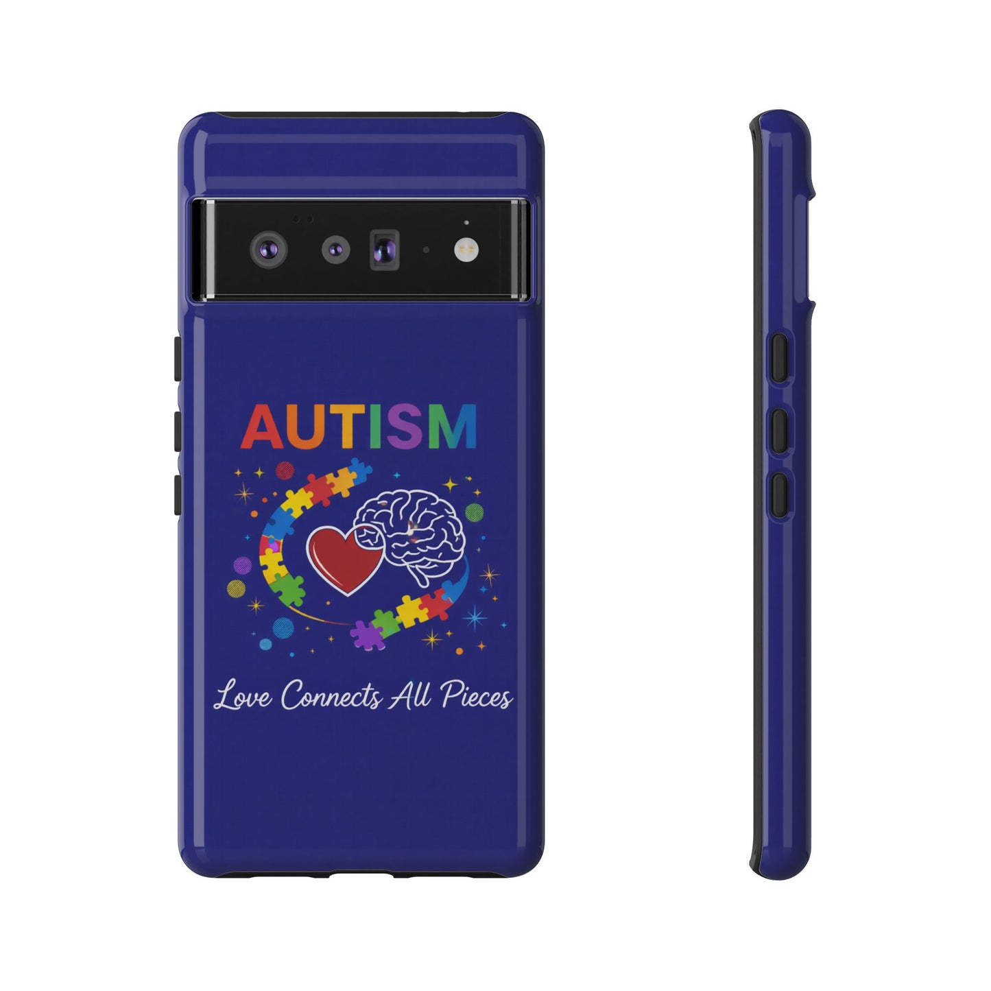 Autism Awareness Tough Case – "Love Connects All Pieces" Phone Case for Iphone, Samsung Galaxy and Pixel