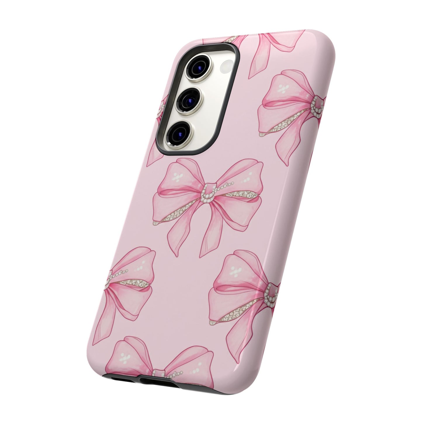 Pink Bow Pattern Phone Case | Coquette Aesthetic Tough Protective Case