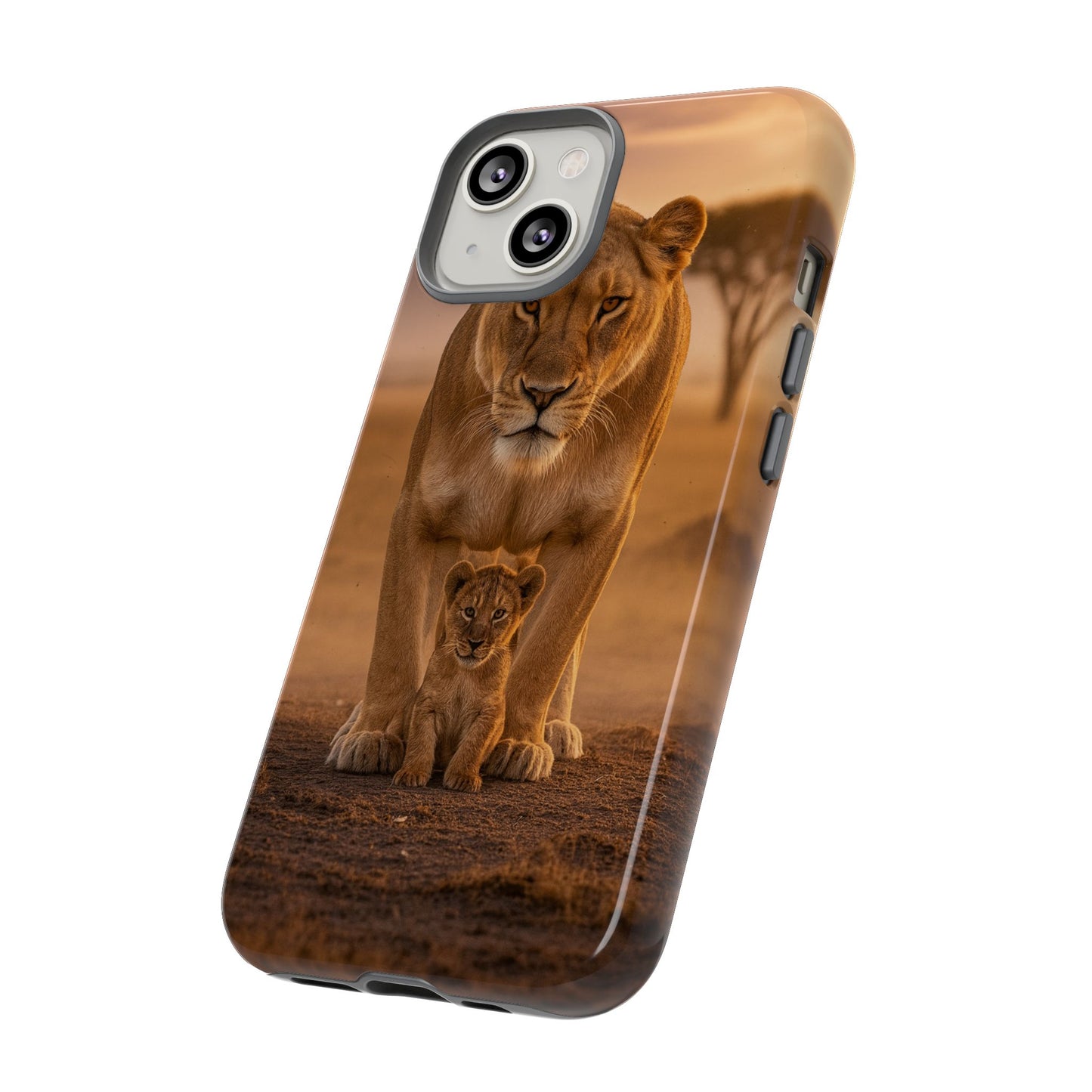 Lioness & Cub Phone Case | Safari Wildlife Tough Case for iPhone & Samsung