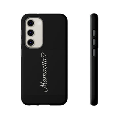 Mamacita Script Phone Case | Minimal Black Tough Case | Sleek Aesthetic Cover