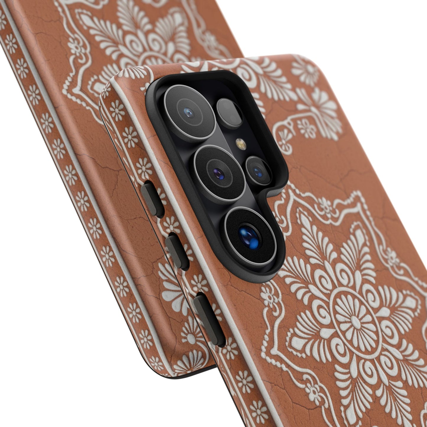 Talavera Terracotta Phone Case | Mexican Floral Pattern iPhone & Samsung Tough Case | Boho Clay Aesthetic Cover