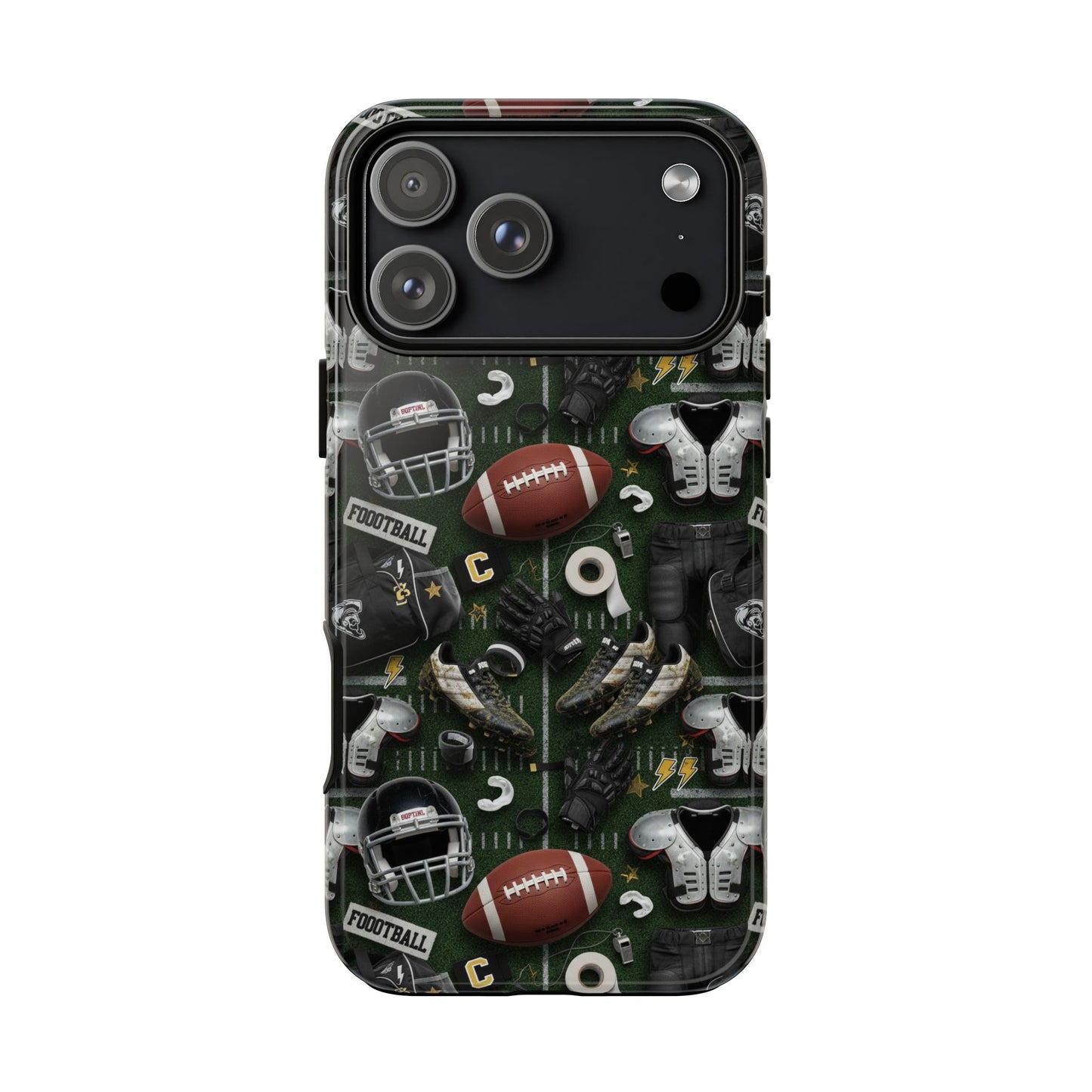 Football Pattern Phone Case – Sports Fan Tough Protective Game Day Case