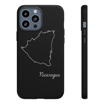 Nicaragua Outline Phone Case – Minimal Country Map Tough Case (iPhone, Samsung, Pixel)