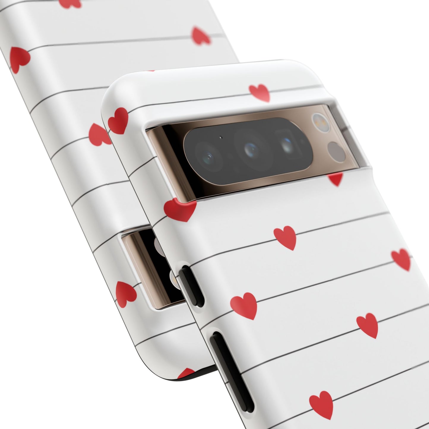 Red Heart Stripe iPhone Case | Tough Shockproof Love Aesthetic Cover