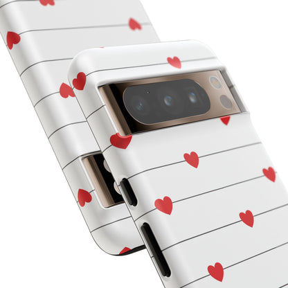 Red Heart Stripe iPhone Case | Tough Shockproof Love Aesthetic Cover