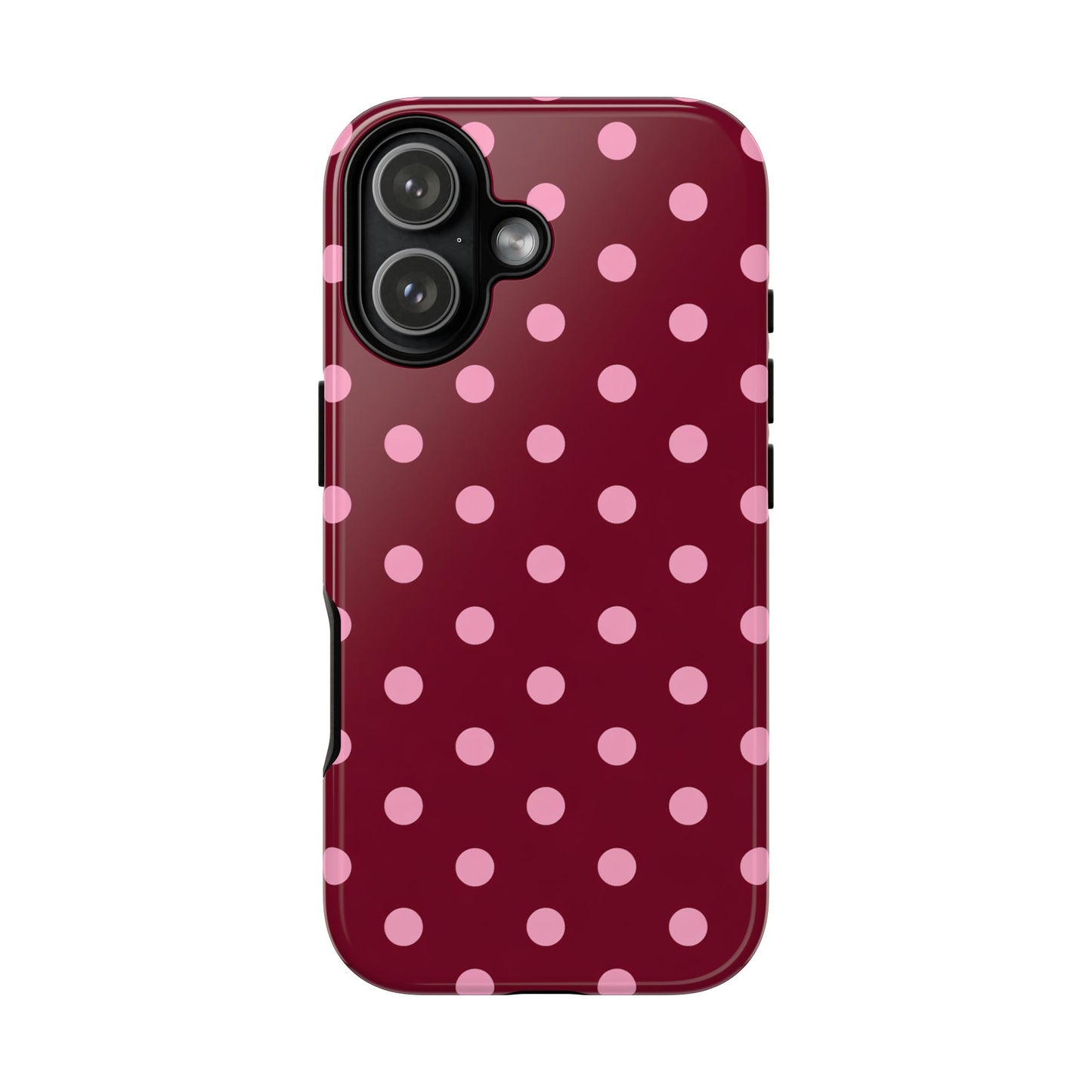 Pink Polka Dot Phone Case – Cute Aesthetic Tough Protective Phone Cover for Iphone, Samsung Galaxy and Pixel