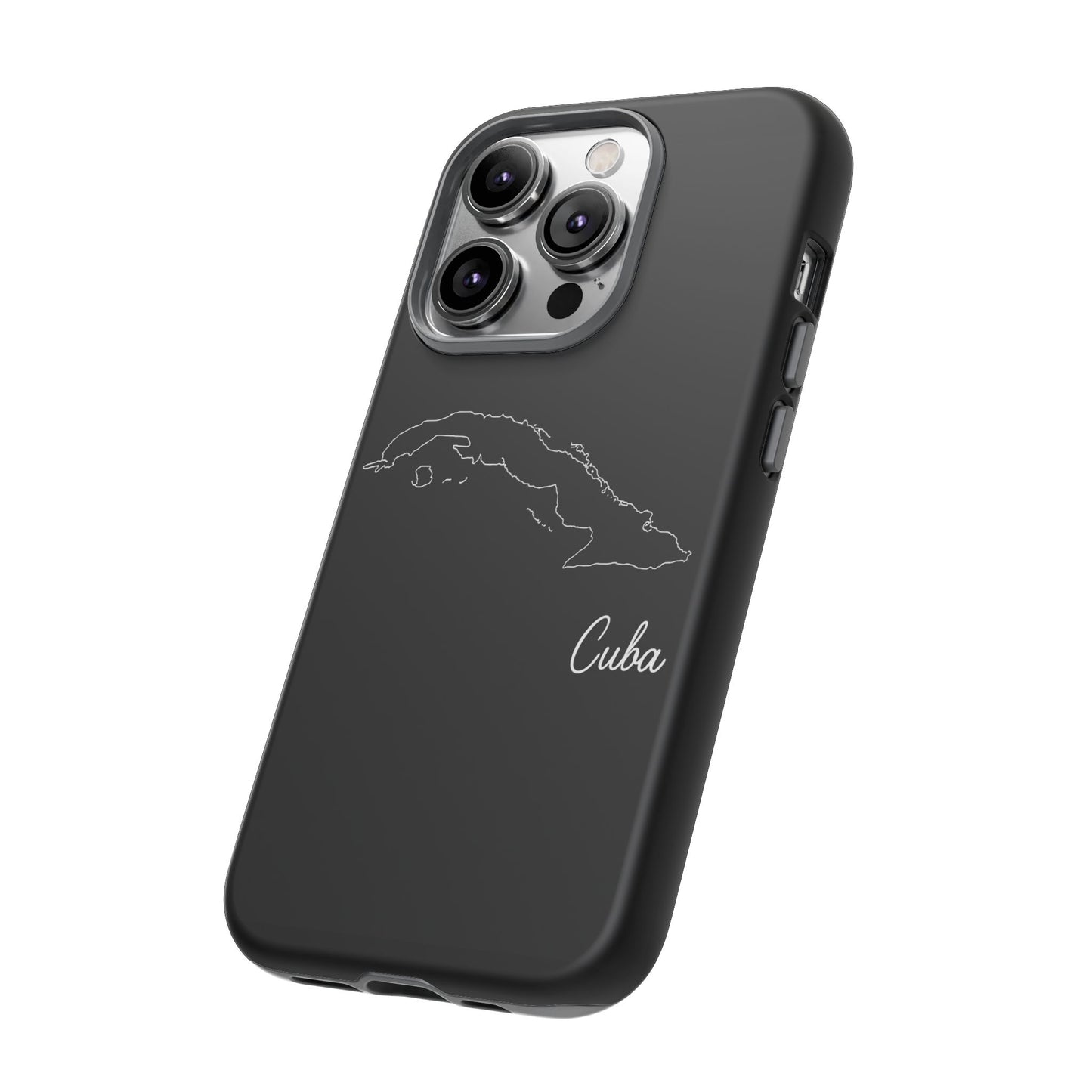 Cuba Outline Phone Case – Minimal Country Map Tough Case (iPhone, Samsung, Pixel)