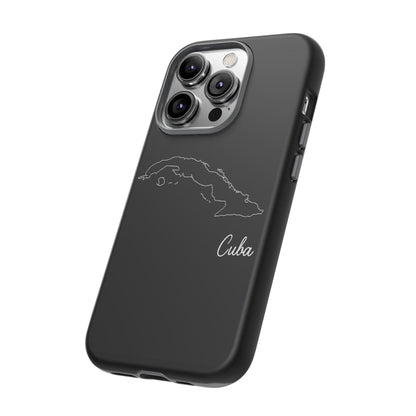 Cuba Outline Phone Case – Minimal Country Map Tough Case (iPhone, Samsung, Pixel)