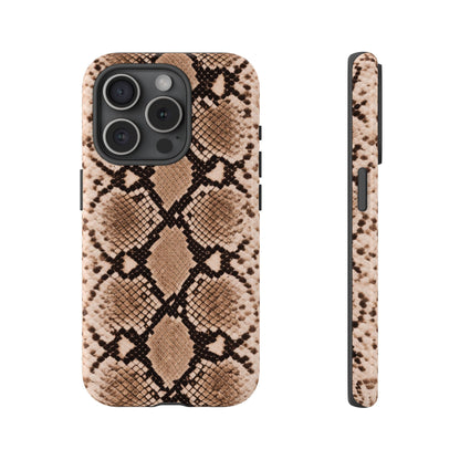 Snake Print Phone Case – Brown Python Pattern Slim Protective Cover for Iphone, Samsung Galaxy and Pixel