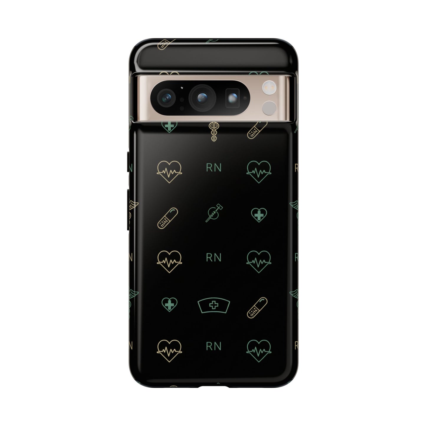 RN Nurse Phone Case – Minimal Medical Icon Pattern Healthcare Worker Tough Case