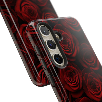 Dark Red Rose Phone Case – Gothic Floral Tough Case (iPhone, Samsung, Pixel)