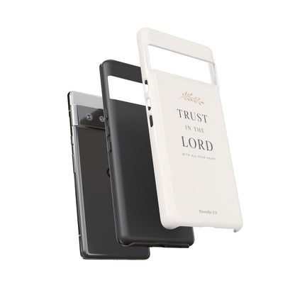 Proverbs 3:5 Christian Phone Case Trust in the Lord Minimalist Faith Cover