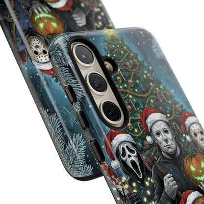 Christmas Horror Phone Case – Festive Slasher Collage Tough Case (iPhone, Samsung, Pixel)