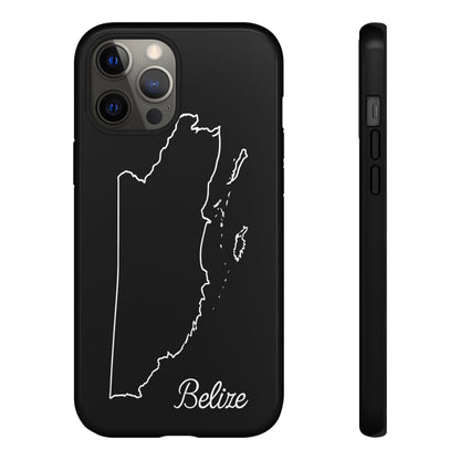 Belize Outline Phone Case – Minimal Country Map Tough Case (iPhone, Samsung, Pixel)