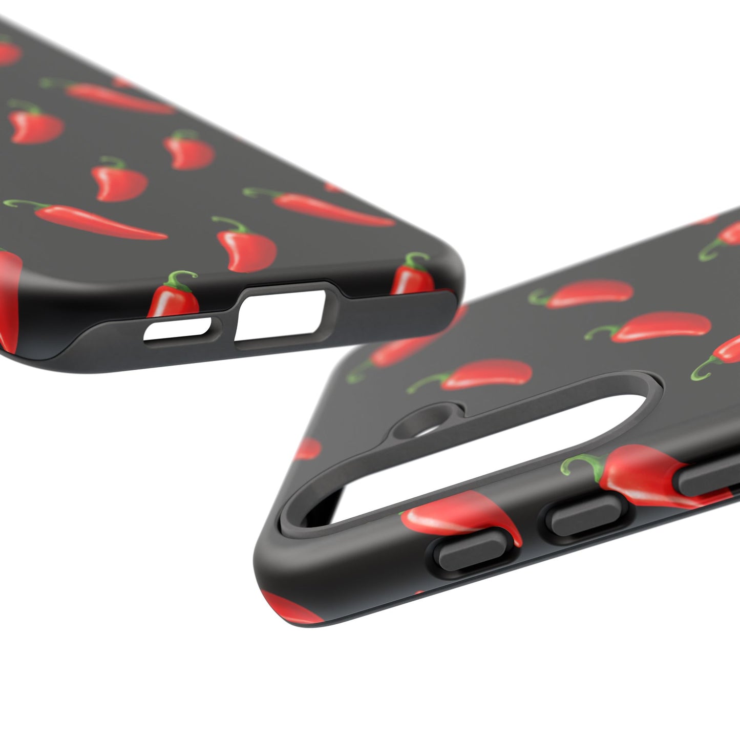 Spicy Chili Pepper Phone Case – Black Cute Hot Pepper Tough Cover for Iphone, Samsung Galaxy and Pixel