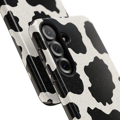 Black & White Cow Print Phone Case | Aesthetic Tough Protective Case