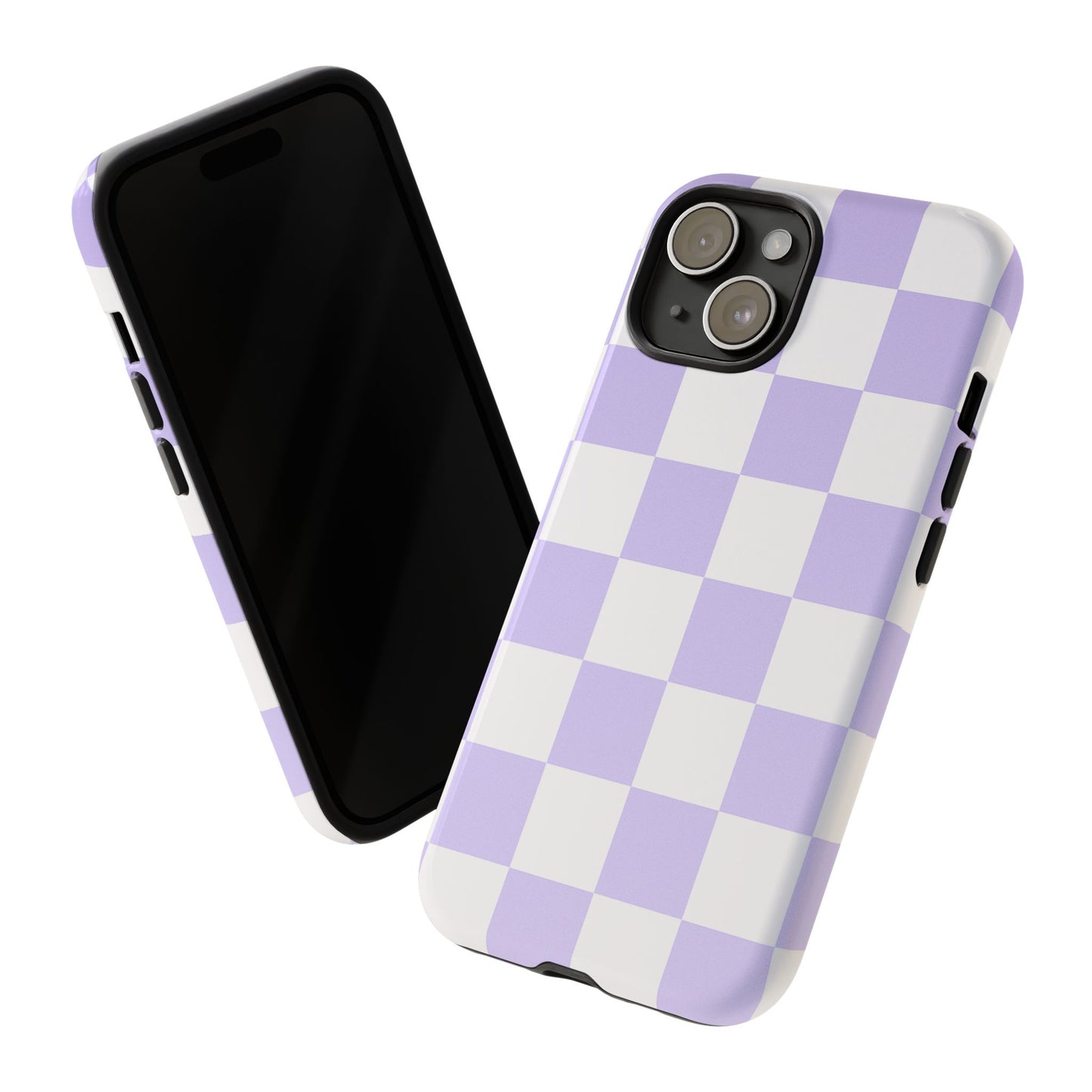 Lavender Checkerboard Phone Case | Pastel Aesthetic Checkered iPhone & Samsung Tough Case