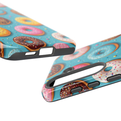 Cute Donut Pattern Phone Case – Colorful Sprinkles Dessert Design for Iphone, Samsung Galaxy and Pixel