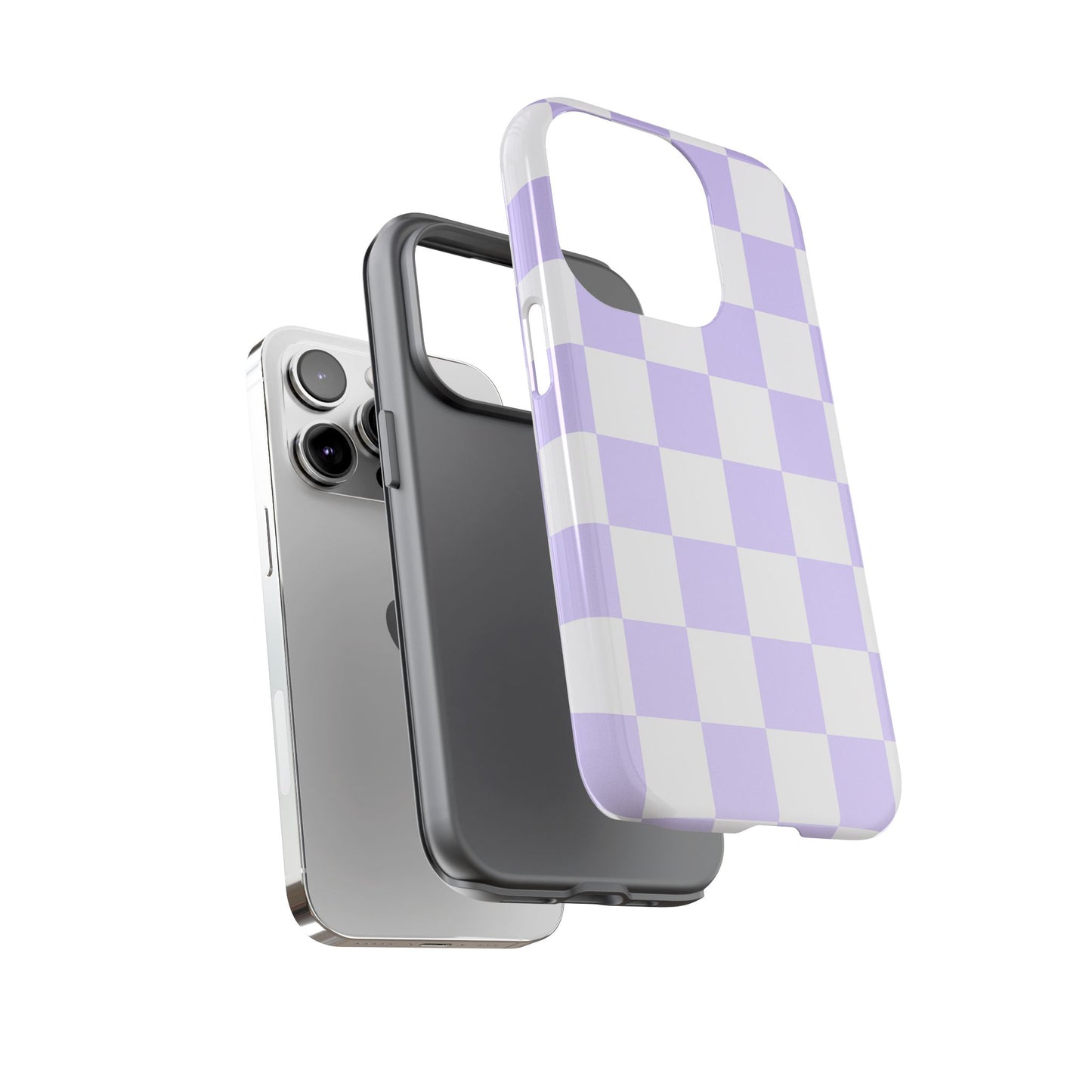 Lavender Checkerboard Phone Case | Pastel Aesthetic Tough Case