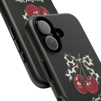 Cherry Cow Print Phone Case | Coquette Bow Aesthetic iPhone & Samsung Tough Case