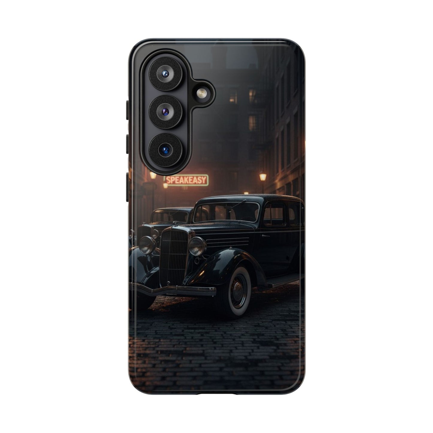 Vintage Classic Car Phone Case | Retro Noir Aesthetic | 1930s Street Scene Tough Case for iPhone & Samsung
