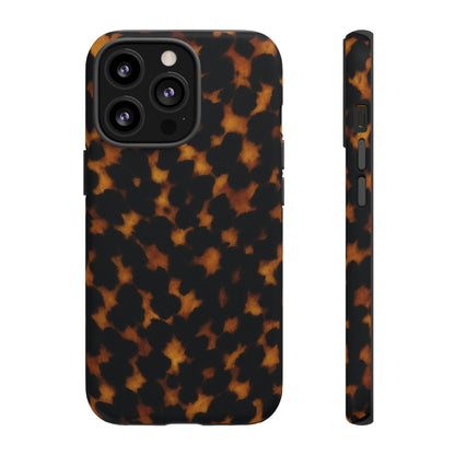 Tortoiseshell Pattern Tough Phone Case | Classic Leopard-Style Protective Cover