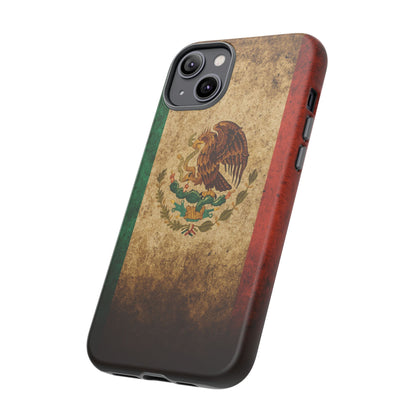 Vintage Mexico Flag Phone Case – Mexican Pride Grunge Flag Aesthetic Tough Case