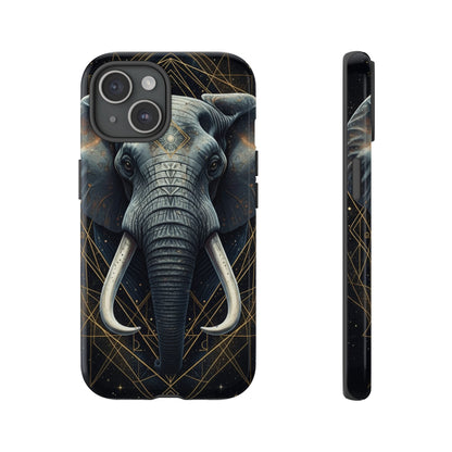 Elephant Mandala Phone Case – Black and Gold Spiritual Elephant Tough Protective Case