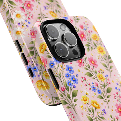 Wildflower Floral Phone Case Vintage Spring Meadow Tough Cover