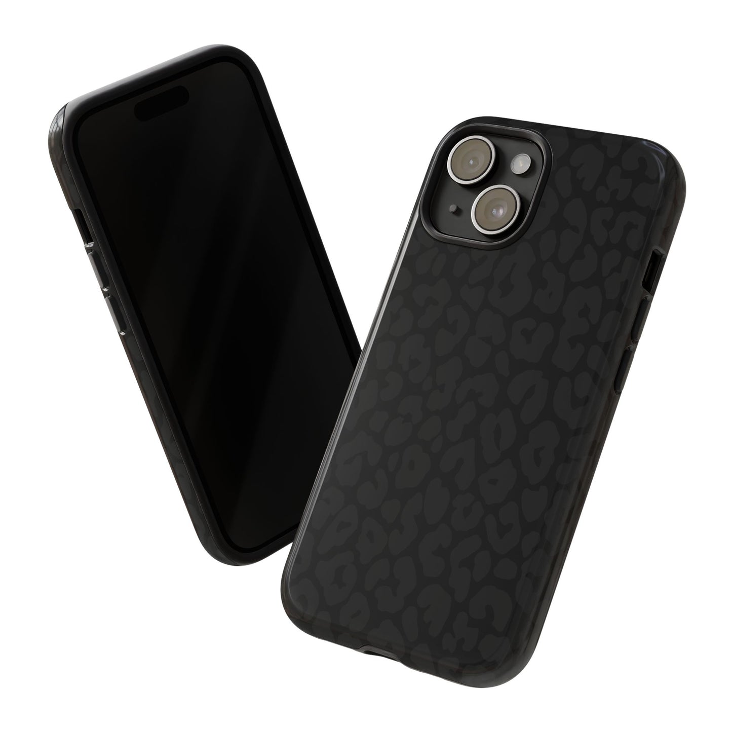 Black Leopard Phone Case | Black on Black Leopard Print Tough iPhone & Samsung Case | Matte or Glossy Protective Cover