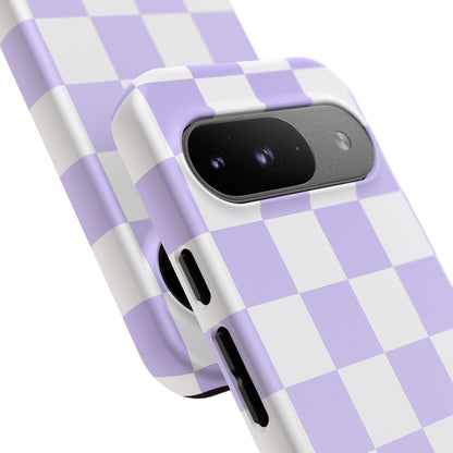 Lavender Checkerboard Phone Case | Pastel Aesthetic Tough Case
