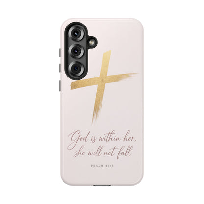 Psalm 46:5 God Is Within Her Christian Cross Phone Case Faith Gift