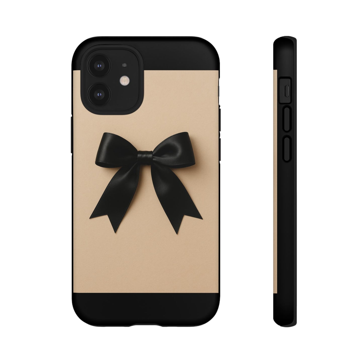 Black Bow Phone Case | Elegant Coquette Bow Design | Chic Neutral Tough Case for iPhone & Samsung